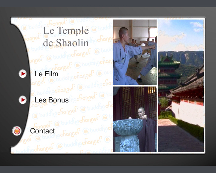 Menu Original DVD Le Temple de Shaolin